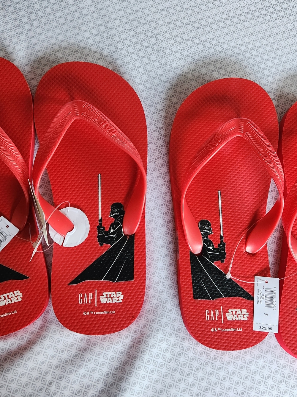 GAP Red Star Wars Darth Vader Graphic Flip Flops